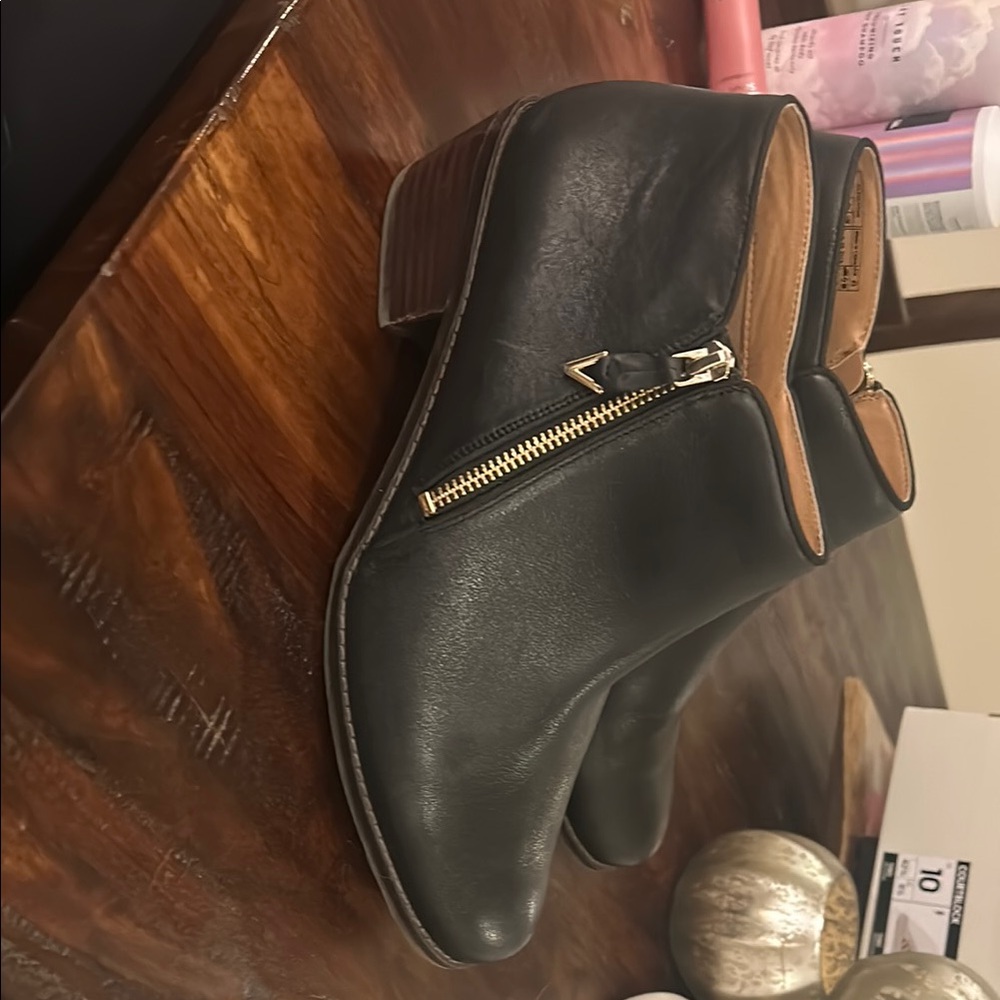 Black Leather Ankle Boots